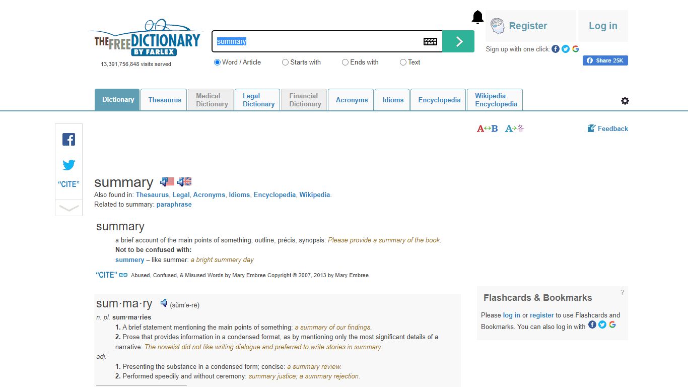 Summary - definition of summary by The Free Dictionary